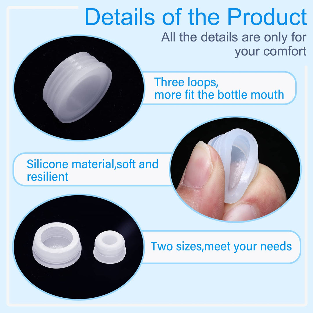 20 Pcs Salt and Pepper Shaker Plugs Silicone Stoppers Plugs for Salt and Pepper 3/4 Inch 1/2 Inch Replaceable Clear Round Salt Pepper Shaker Stoppers for Home Kitchen Bottles Pipes
