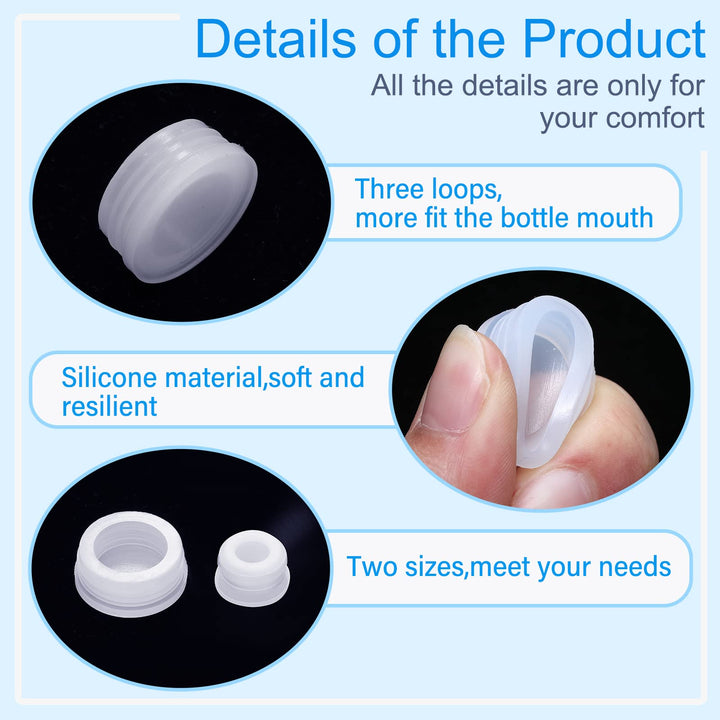 20 Pcs Salt and Pepper Shaker Plugs Silicone Stoppers Plugs for Salt and Pepper 3/4 Inch 1/2 Inch Replaceable Clear Round Salt Pepper Shaker Stoppers for Home Kitchen Bottles Pipes