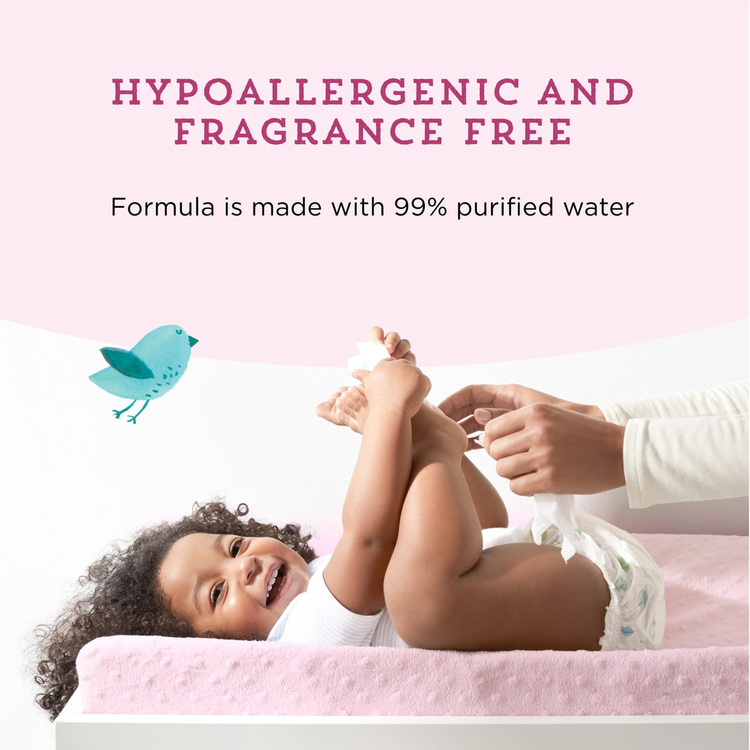 Amazon Brand - 99% Water Based Baby Wipes, Hypoallergenic for Sensitive Skin, Fragrance Free, 432 Count (6 Packs of 72)