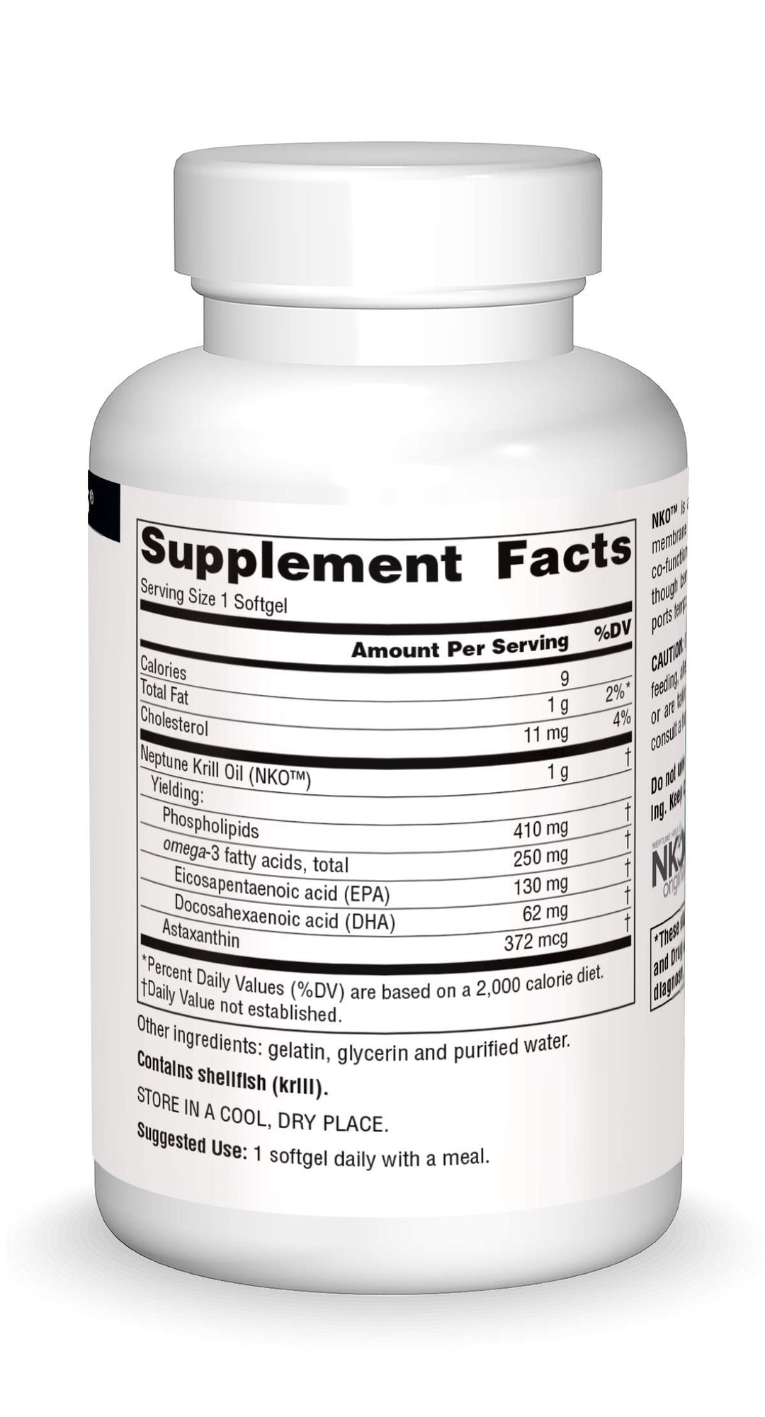 NKO Neptune Krill Oil, Supports Heart Health and Cell Membrane Integrity*, 1000 mg - 90 Softgels