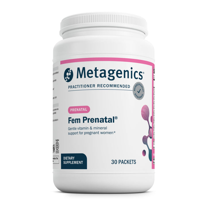 Fem Prenatal - Prenatal Vitamin & Minerals Supplement* - Prenatals for Women* - with Vitamin C, Iodine & Biotin - Multivitamins Gentler to The System - 30 Packets