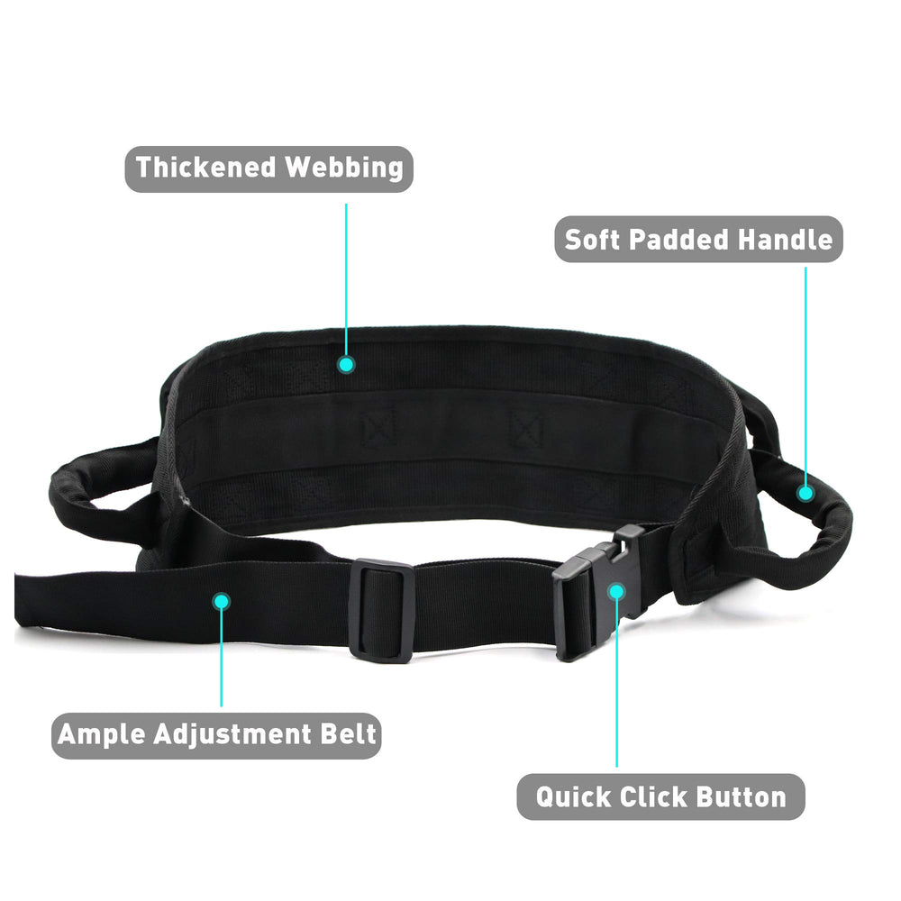 Gait Belt with Padded Handle, Seat Belt for Wheel Chair,Transfer Belts Gait Belts for Seniors and Unsteady Person,One-click Quick Release Locking Buckle,(31.5 -54)