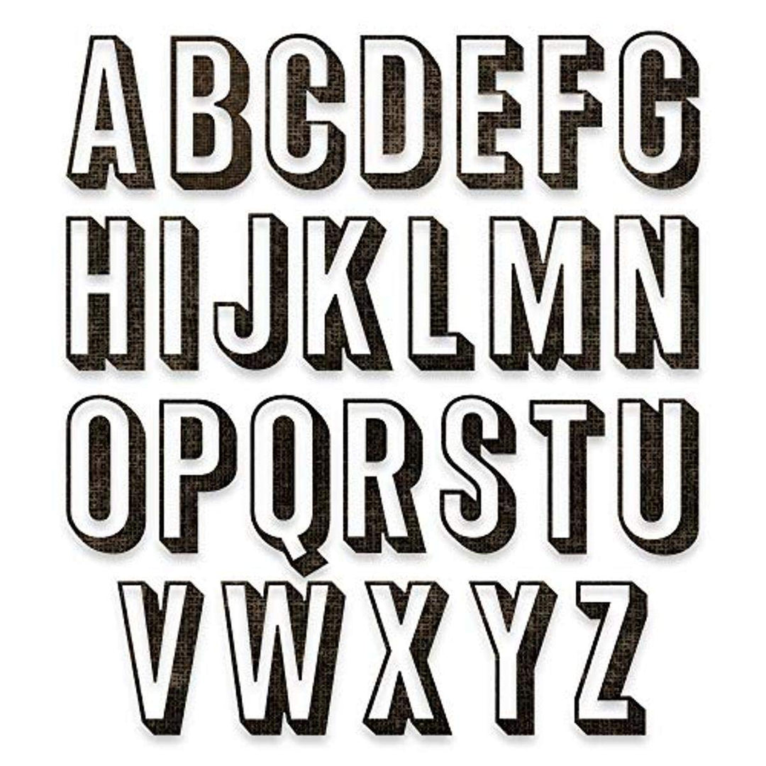 Tim Holtz - THINLITS DIE ALPHA UPPR, Alphanumeric, Shadow Upper