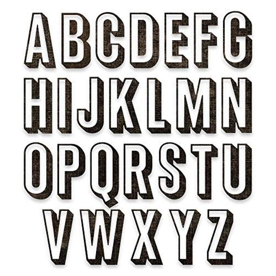 Tim Holtz - THINLITS DIE ALPHA UPPR, Alphanumeric, Shadow Upper