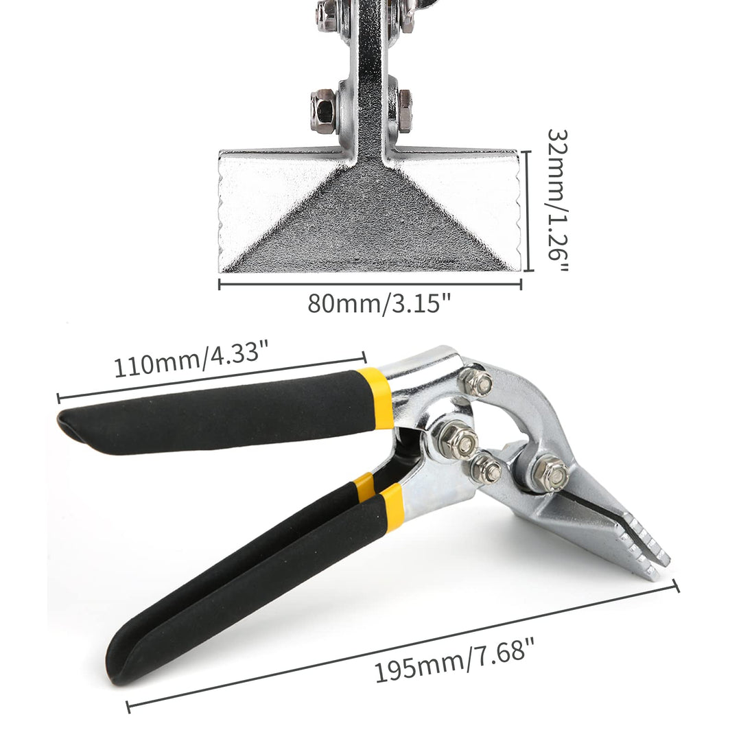 Bending Pliers,Sheet Metal Steel Hand Clamp Seamer Pliers,with Non-Slip Handle,for Bending Pliers Flattening Tool(Curved)