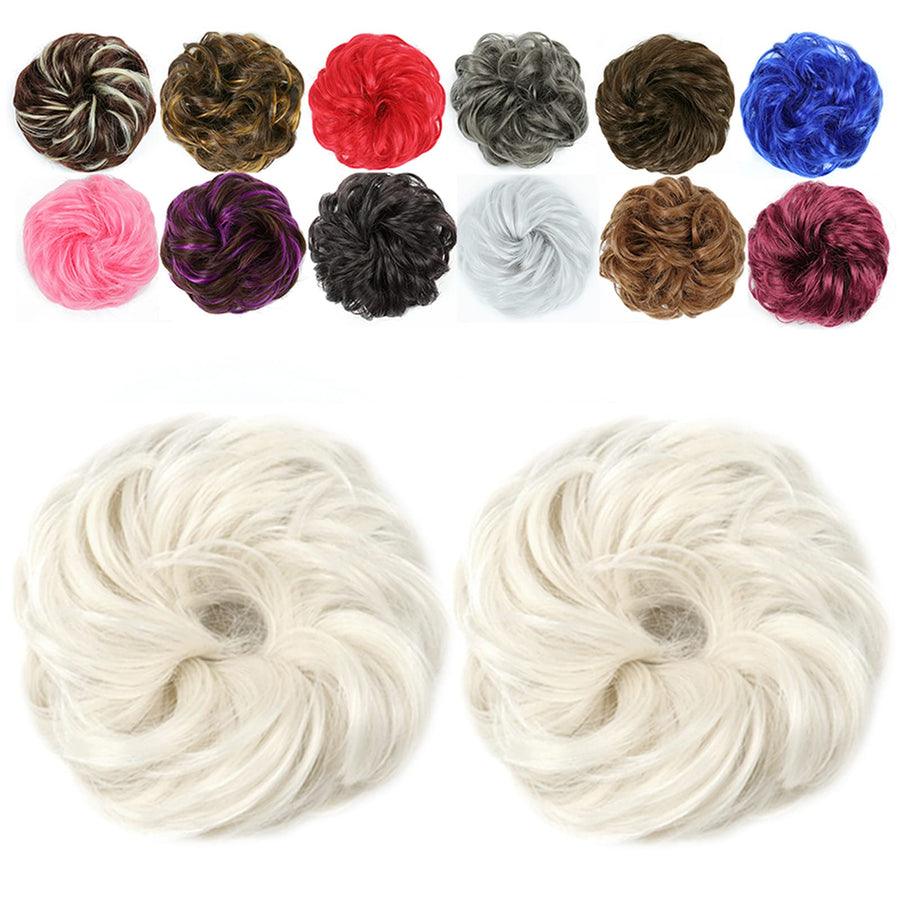 Messy Hair Bun Hair Piece 2Pcs Curly Bun Hair Piece Messy Buns Hair Piece Hair Buns Hair Piece Hair Bun Extension Fake hair scrunchie(60)