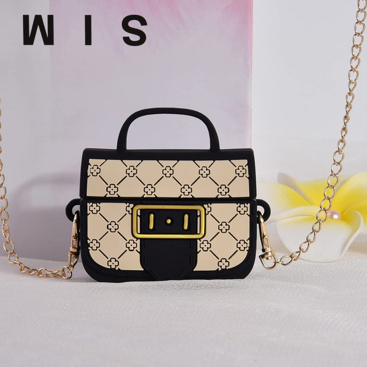 Case for Airpods Pro, Cute Cartoon Bag Apple Airpod Pro Cover Women Girls, Silicone Stylish Funny Air Pod Wireless Charging Accessories (Black)