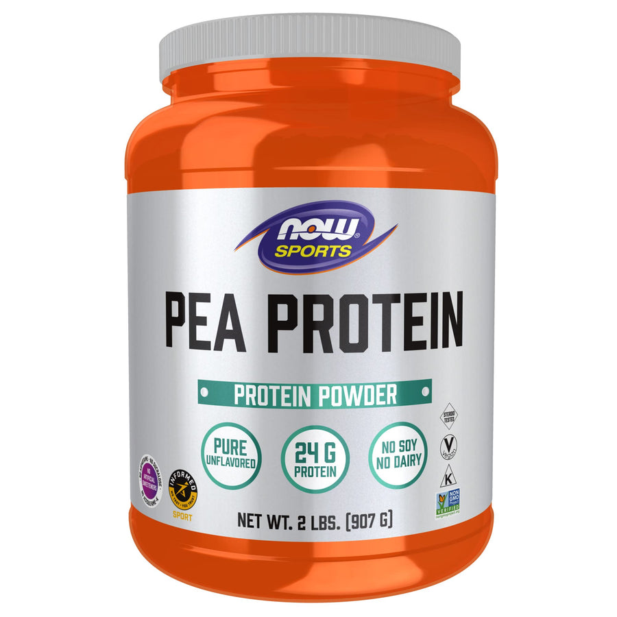 Sports Nutrition, Pea Protein 24 g, Fast Absorbing, Unflavored Powder, 2-Pound