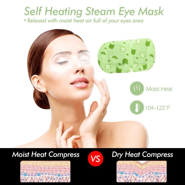 Steam Eye Mask, 16 Packs Eye Masks for Dry Eyes, 40-60 Minutes Self Moist Heated Warm Compress Eye Mask Disposable for Sleep, Spa Relaxing Trip Gifts, Travel Essentials for Women Men