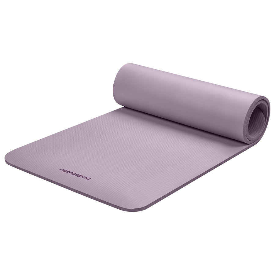Solana Yoga Mat 1/2 Thick w/Nylon Strap for Men & Women - Non Slip Excercise Mat for Yoga, Pilates, Stretching, Floor & Fitness Workouts, Violet haze