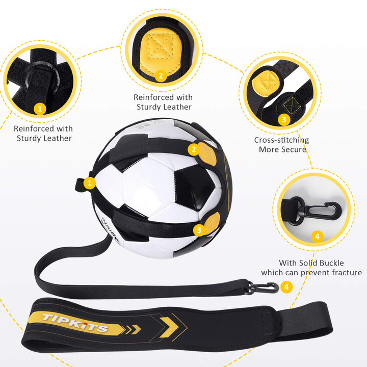 Soccer Training Equipment for Kids Adults, Solo Soccer Trainer Belt, with Upgraded Leather Fixation