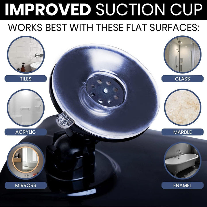 Fogless Shower Mirror for Shaving with Upgraded Suction, Dual Anti Fog Design, Shatterproof Surface & 360° Swivel, 8 x 7