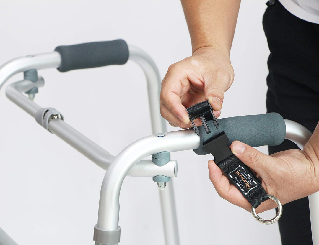 Round Strong Handy Hooks Clips Organizer Hanger for Walker, Rollator, Crutches, Wheelchair, Shopping Cart, 2 Pack (Black)