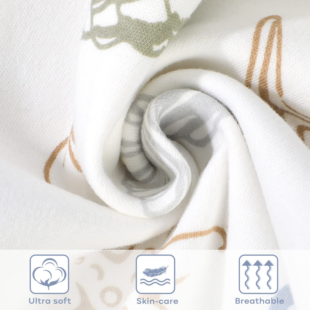 Baby Sleep Sack 0-6 Months 100% Cotton Unisex Baby Sleeping Bag 0.5 TOG Toddler Wearable Blankets Comfortable (Small)