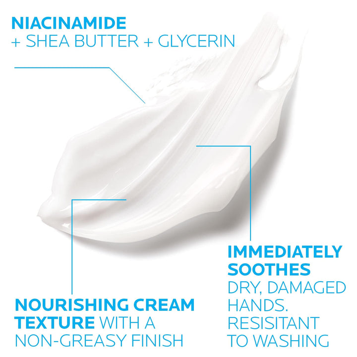 Cicaplast Hand Cream, Instant Relief Moisturizing Dry Hands Shea Butter Lotion for Dry Cracked Hands, Non Greasy, Fragrance Free, 1.69 Fl Oz (Pack of 1)