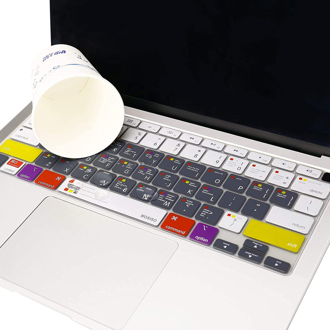Keyboard Cover Only Compatible with MacBook Air 13 inch 2022 2021 2020 Release A2337 M1 A2179 Backlit Magic Keyboard with Retina Display & Touch ID, Silicone Skin, Mac OS X Shortcut, White