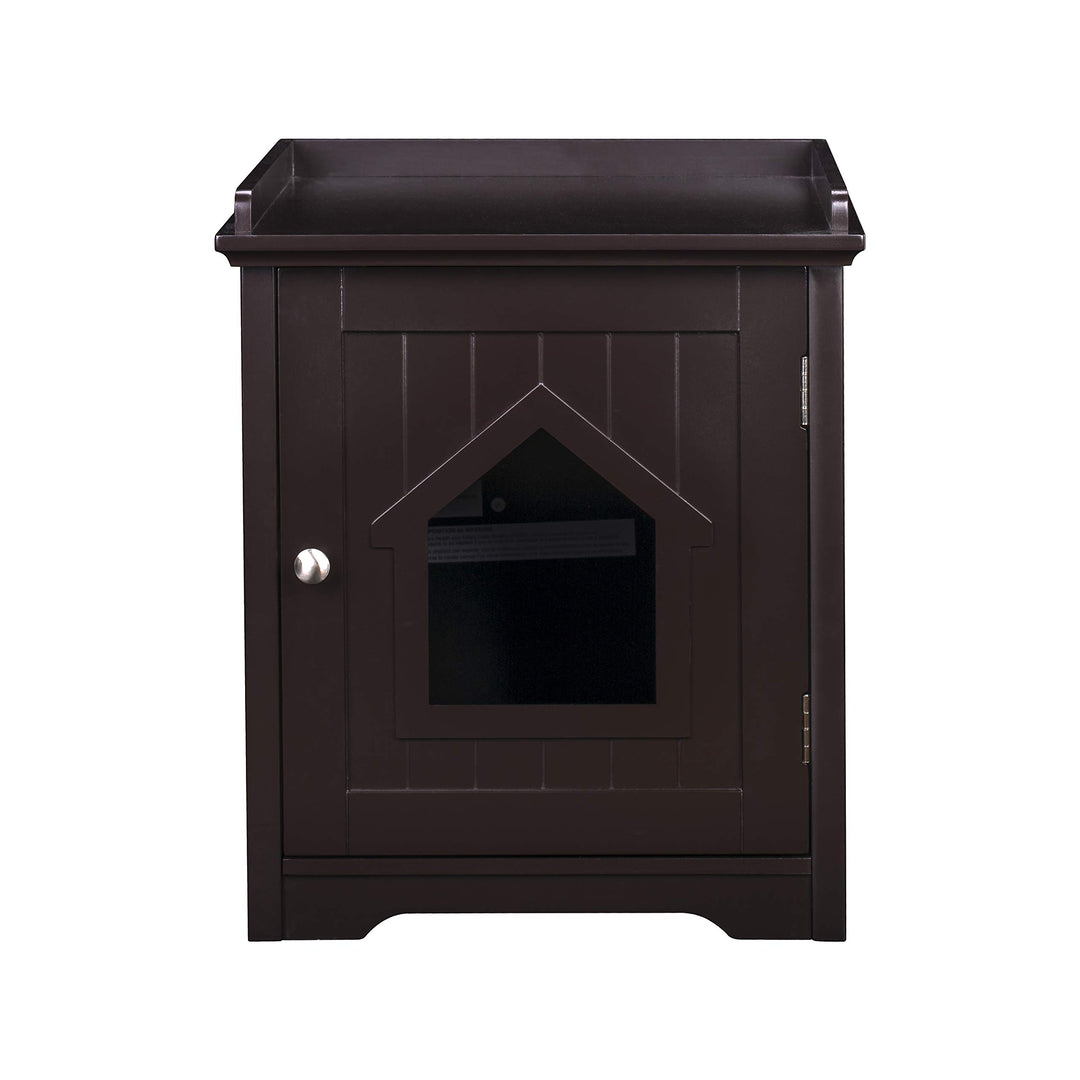 Cat Litter Box Enclosure, Cat House Side Table,Night Stand Pet House, Indoor Cat House, Espresso