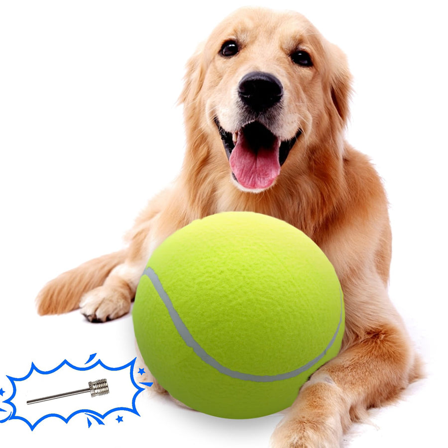 Large Dog Tennis Ball,9.5 Giant Doy Sport Ball Toy,Pet Birthday Gifts Interactive Dog Toys for Small Medium Large Dog (Yellow)