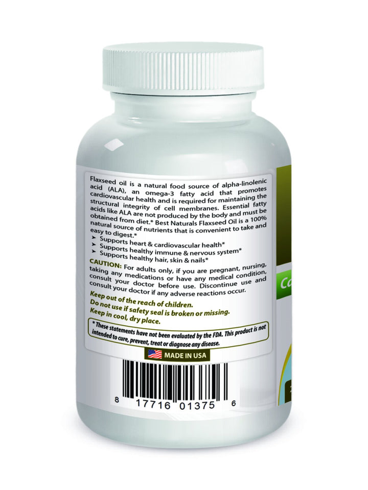 Flaxseed Oil 1000 mg 240 Softgels - Omega-3-6-9 for Heart Health