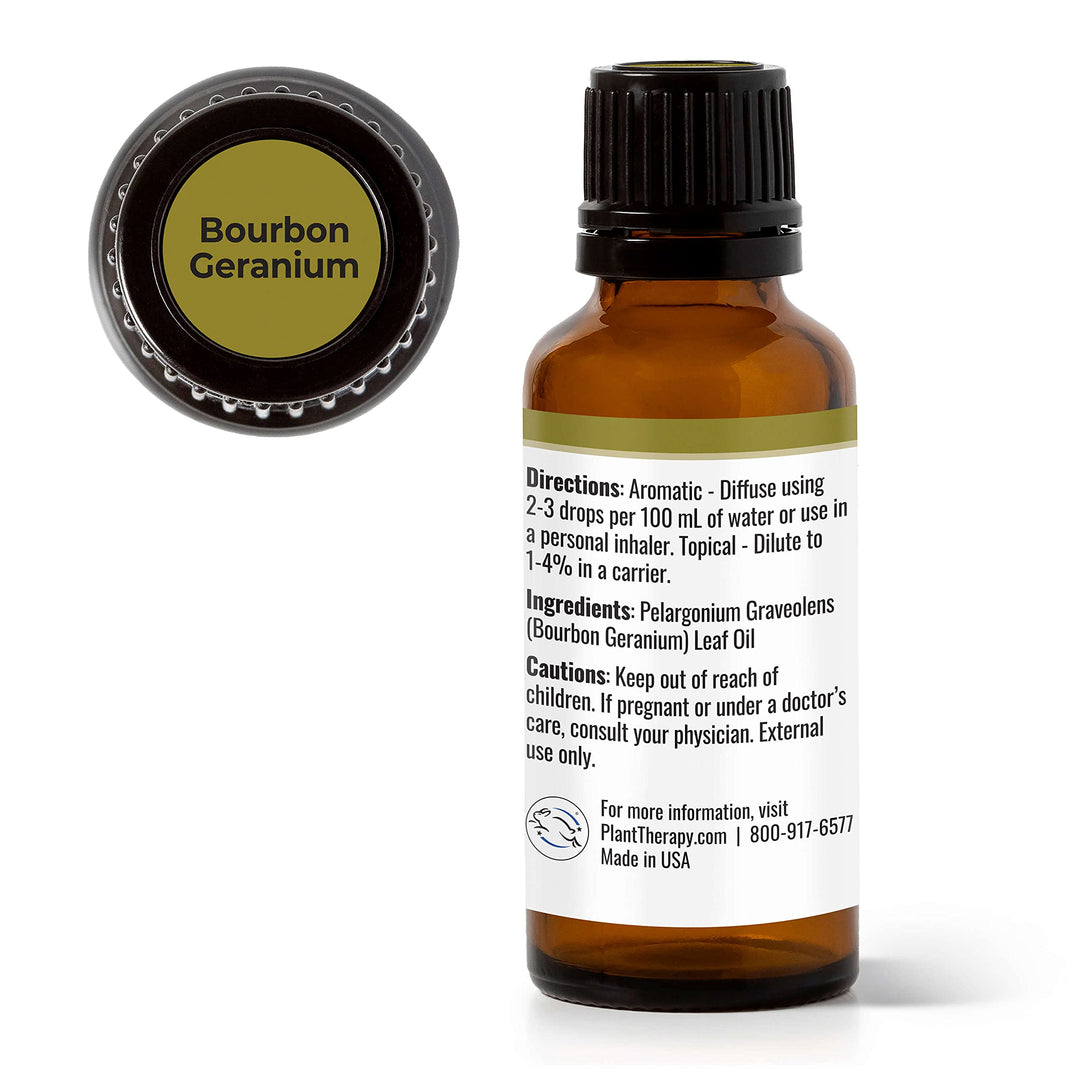 Geranium Bourbon Essential Oil 100% Pure, Undiluted, Natural Aromatherapy, Therapeutic Grade 30 mL (1 oz)