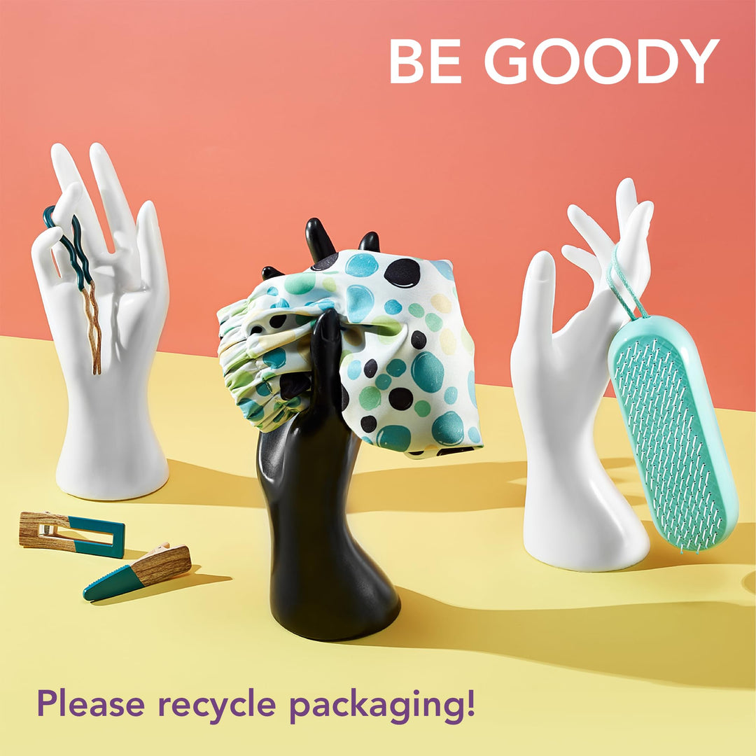 Goody Planet Goody Sustainable Round Claw Clips, Large, Extra Strong, Bright Colors, Blue, White and Mint, 3 Count