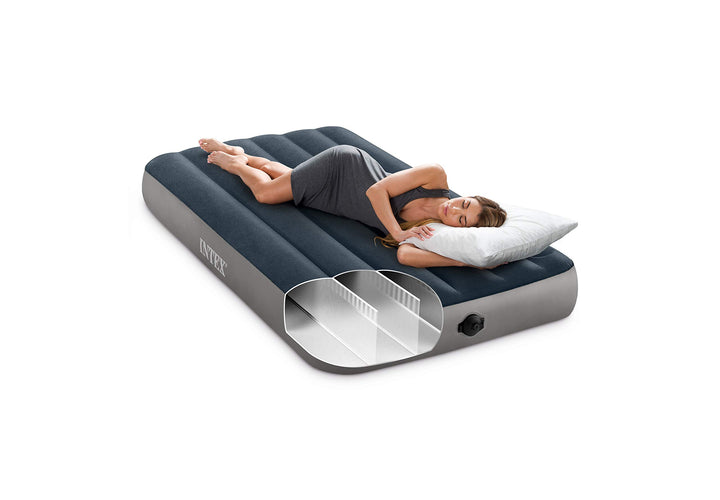 64781E Dura-Beam Standard Single-High Air Mattress: Fiber-Tech – Twin Size – 2-Step Pump – 10in Bed Height – 300lb Weight Capacity