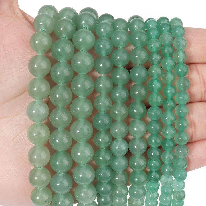 45pcs 8mm Natural Green Aventurine Beads Round Loose Gemstone Beads for Jewelry Making DIY Bracelet Necklace