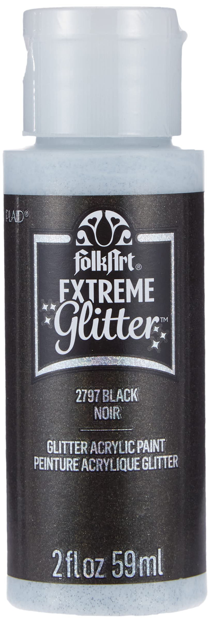 Extreme Glitter Acrylic Paint in Assorted Colors (2 oz), 2797, Black