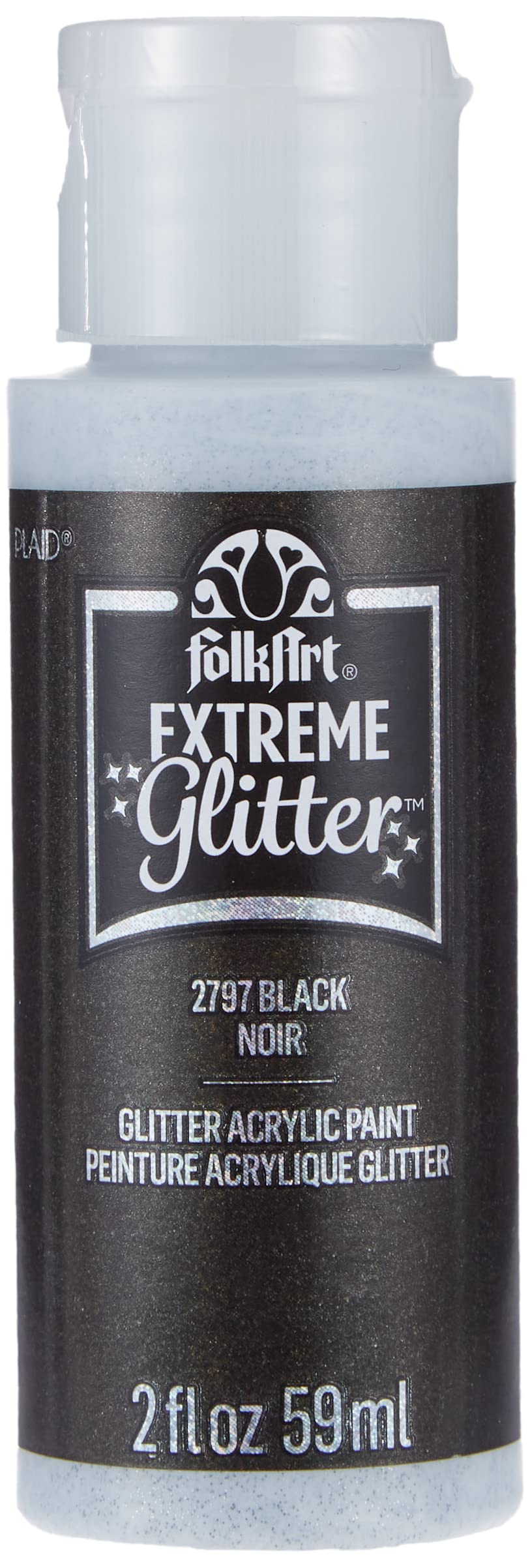 Extreme Glitter Acrylic Paint in Assorted Colors (2 oz), 2797, Black