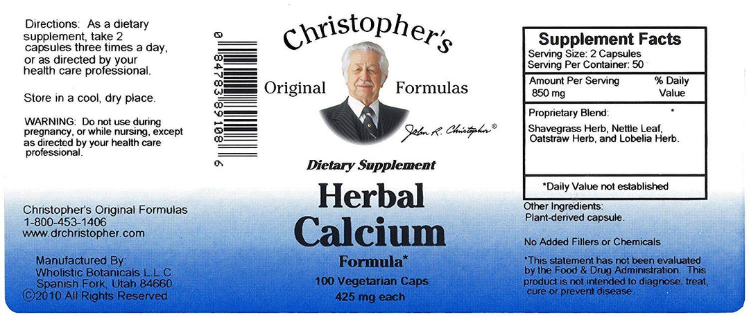 Herbal Calcium Formula 100 caps 100 Capsules