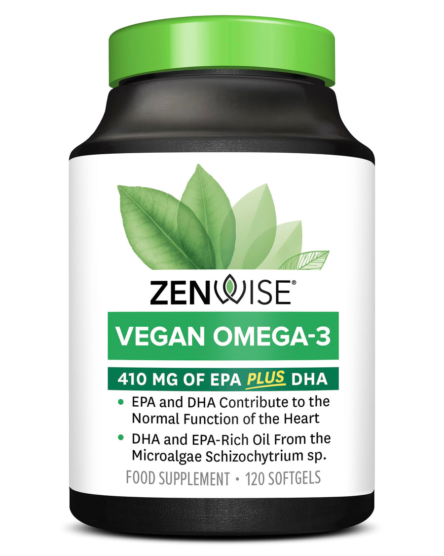 Vegan Omega 3 Supplement for Women and Men from Marine Algae Oil with DHA & EPA - Plant Powered Fish Oil Alternative, Sustainably Sourced for Heart, Eye & Joint Health -120 CT