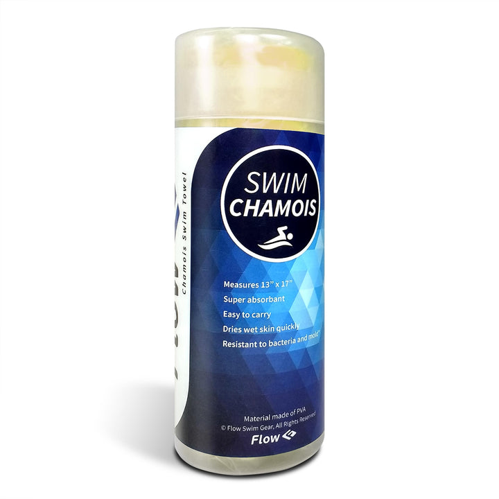 Flow Swim Chamois - Quick Dry Towel for Swimming, Diving, Triathlons, and Other Water Sports (Yellow)