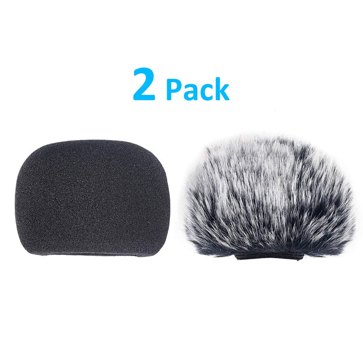 DR05X Windscreen Muff and Foam Compatible with Tascam DR-05X DR-05 Mic Recorders, DR05X Indoor Outdoor Microphone Wind Screen (2 PACK)