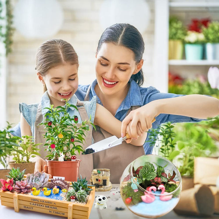 Selected 50 Pieces Fairy Garden Accessories, Animals, Miniature Figurines, Micro Landscape Ornaments Kit, DIY , Environmental Resin