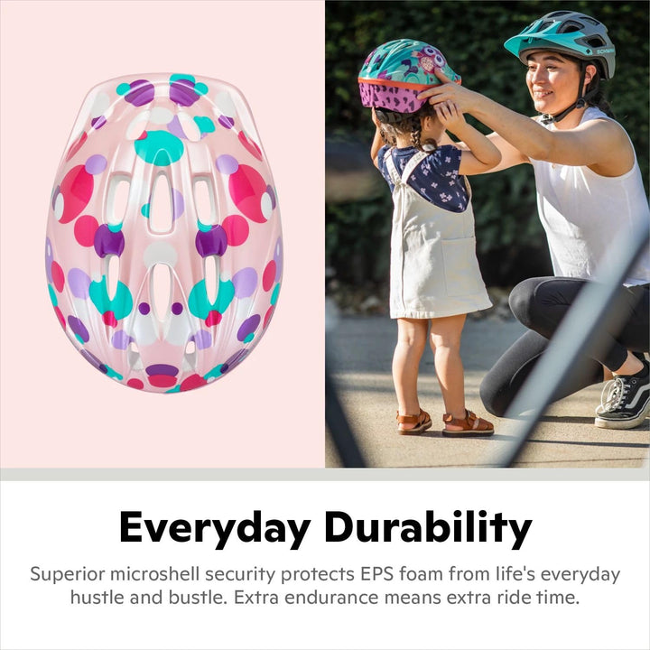 Classic Toddler Bike Helmet for Boys Girls Age 3-5 Years Old, Suggested Fit 48-52 cm, Dial Fit, Full Range Padding, Extended Lower Shell, Integrated Visor, Carnival