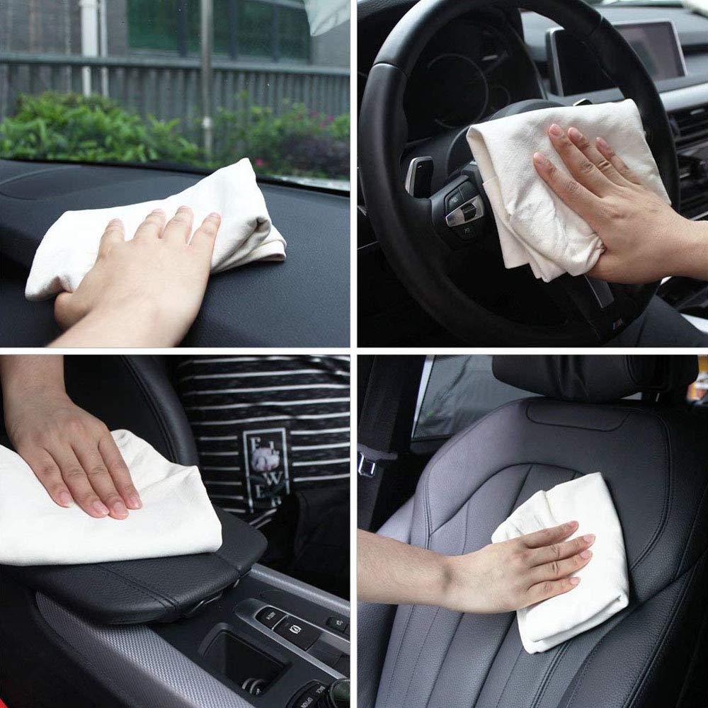 Cleaning Chamois Shammy for Car, Natural Deerskin Leather Drying Cleaning Towel for Auto and Precision Instrument 12.6''X20'' (1-Pack)