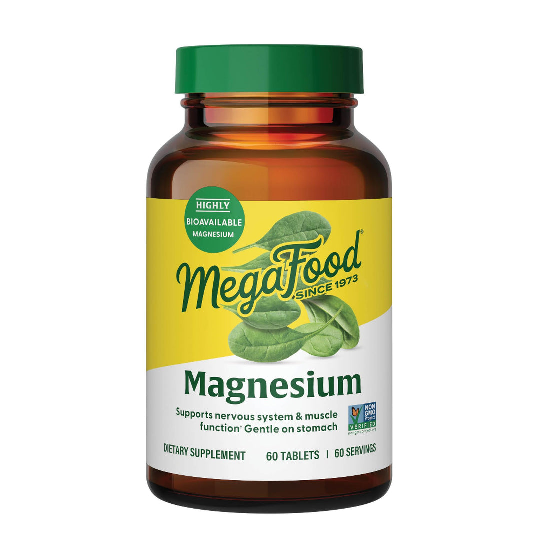 Magnesium - Supports heart & nervous system - Magnesium Supplement with fermented Magnesium Glycinate - Vegan, Gluten-Free, Non-GMO and Kosher - Made Without 9 Food Allergens - 60 Tabs