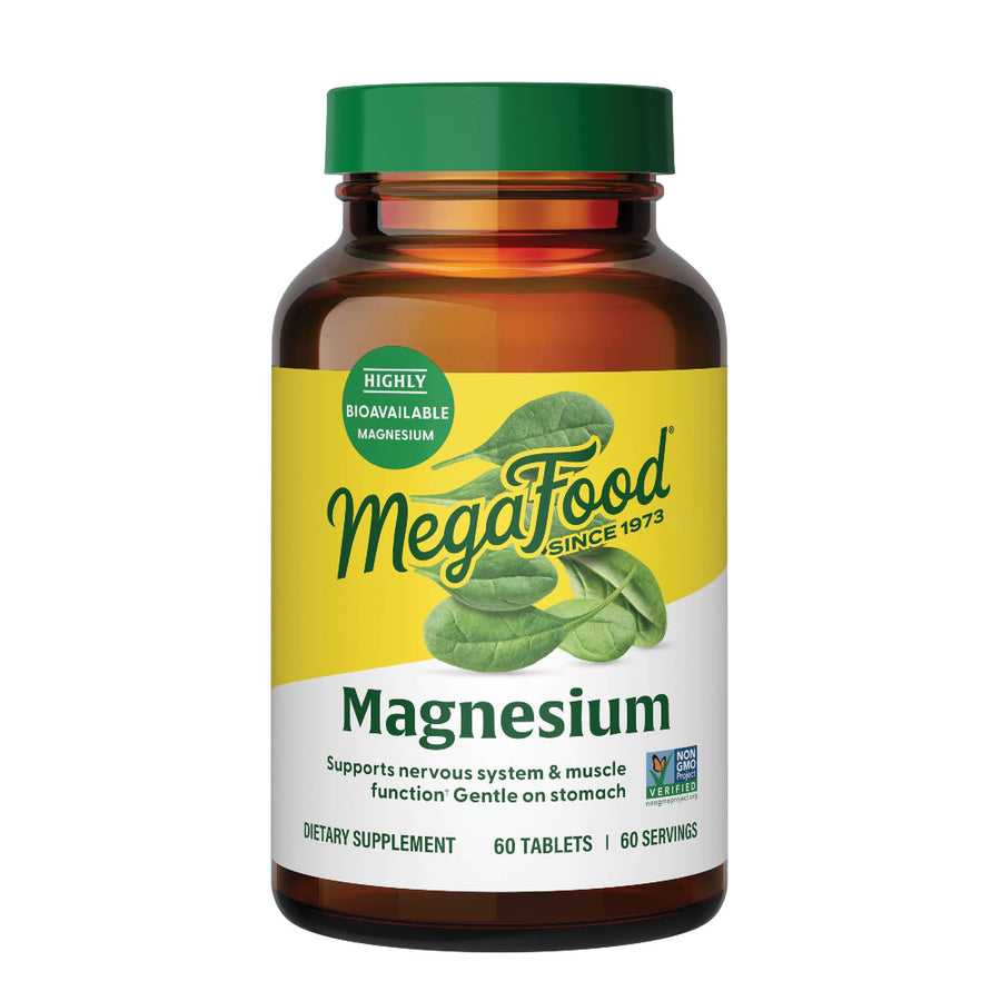 Magnesium - Supports heart & nervous system - Magnesium Supplement with fermented Magnesium Glycinate - Vegan, Gluten-Free, Non-GMO and Kosher - Made Without 9 Food Allergens - 60 Tabs
