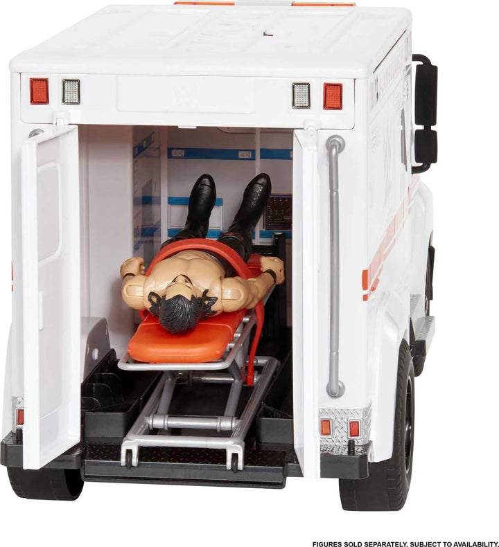 WWE Wrekkin' Slambulance Vehicle Playset, Breakaway Toy Ambulance with Launching Gurney, Sized for 6-Inch Action Figures