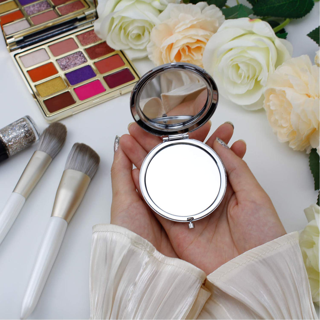 2013 Inspiration 10th Birthday Gift for Girl Daughter Stainless Steel Rose Gold Compact Pocket Travel Makeup Mirror 10 Birthday Present You are Braver Than You Believe