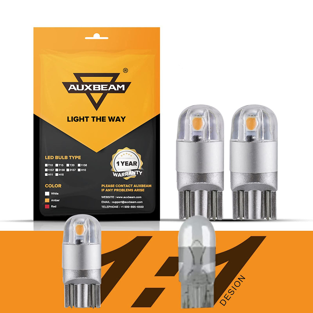 194 LED Bulbs Amber Yellow, Non-Polarity Extremely Bright 168 W5W Car Interior Lights, T10 LED Replacement Bulb for License Plate lights, Dome Map Light, Dashboard Lights