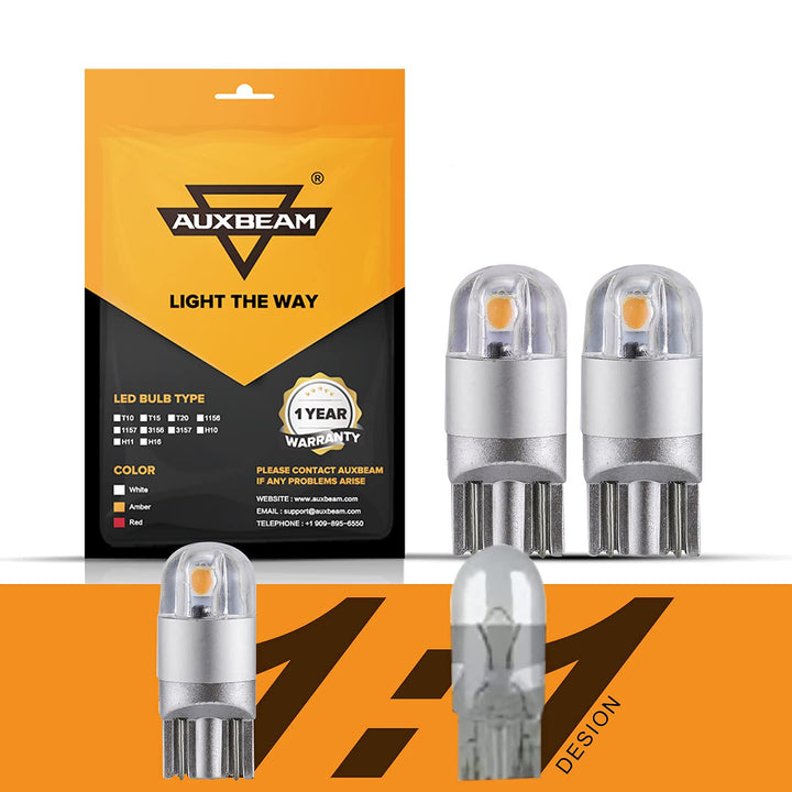 194 LED Bulbs Amber Yellow, Non-Polarity Extremely Bright 168 W5W Car Interior Lights, T10 LED Replacement Bulb for License Plate lights, Dome Map Light, Dashboard Lights