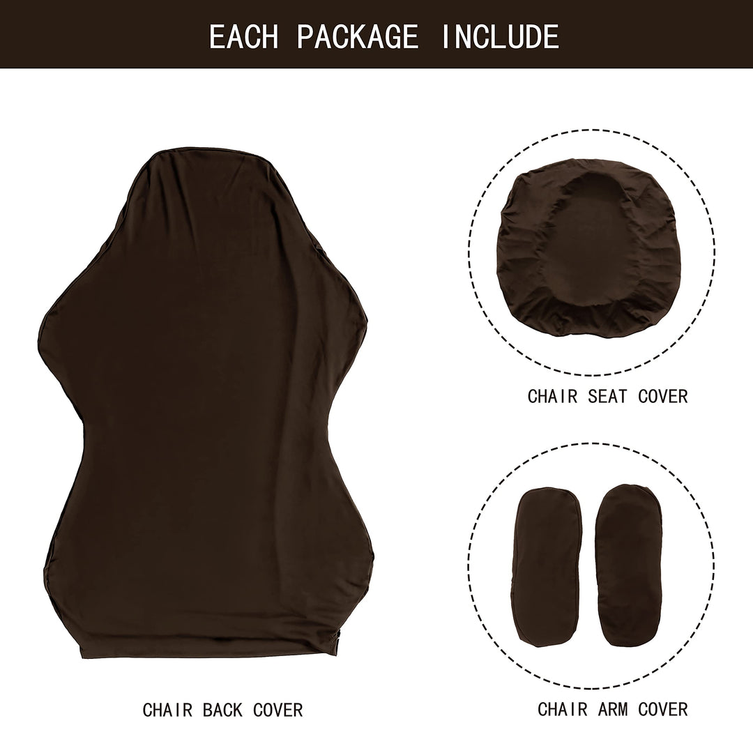 Gaming Chair Covers Stretch Washable Computer Chair Slipcovers for Armchair, Swivel Chair, Gaming Chair,Computer boss Chair (Brown, X-Large)
