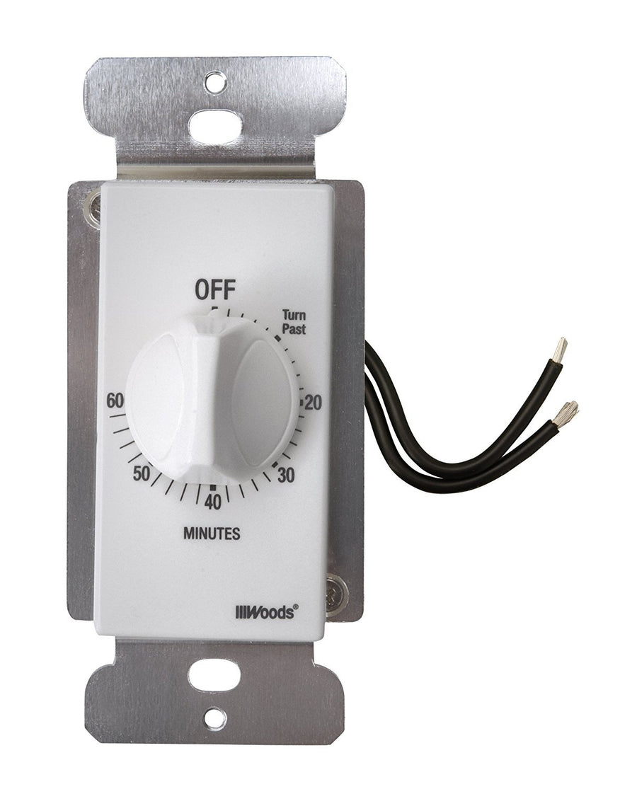 59717 In-Wall 60 Minute Spring Wound Timer; White