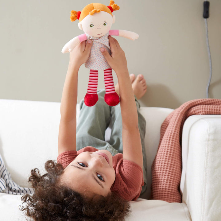 Soft Baby Doll Roya - 10 Rag Doll with Red Pigtails, Pink Dress - Machine Washable Doll - Ideal Soft Doll for 2 Year Old Girls