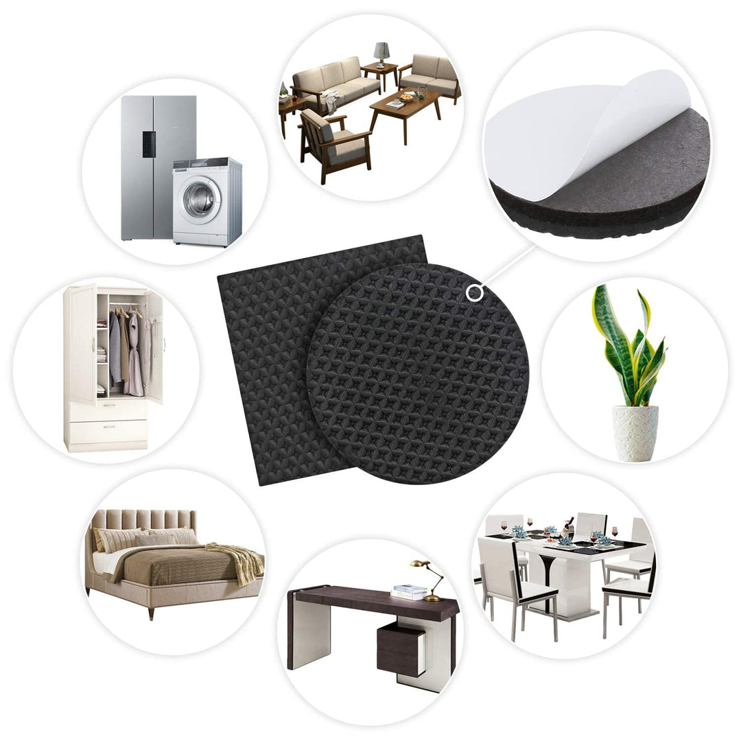 Non Slip Furniture Pads -24 pcs 2.5 Furniture Grippers, Non Skid for Furniture Legs,Self Adhesive Rubber Furniture Feet, Anti Slide Furniture Hardwood Floor Protector for Keep Couch Stoppers