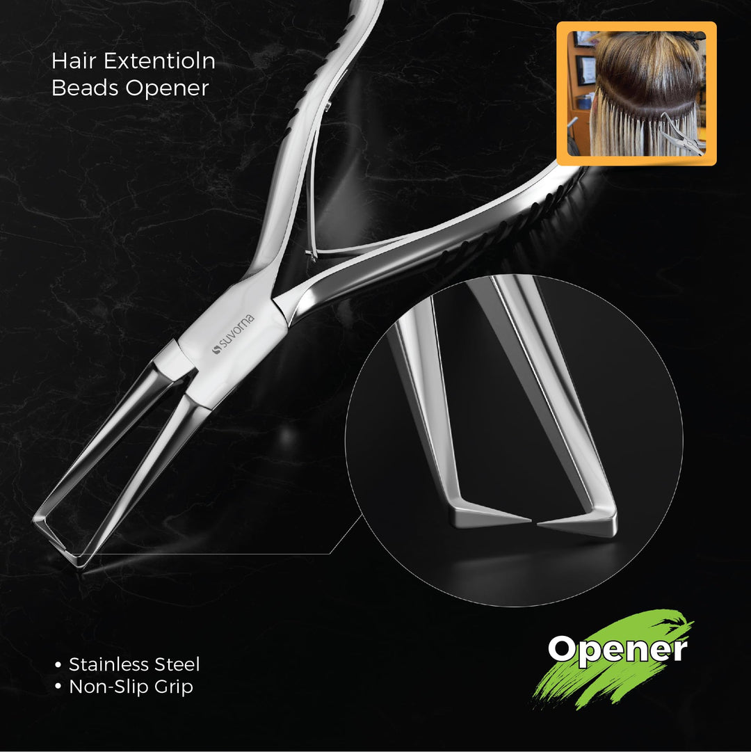 Hairpal 3 Piece Micro Ring Hair Extension and Beading Plier Tool Kit Set, Polished Steel
