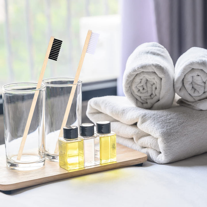 200 Pieces Bamboo Toothbrushes Bulk Soft Bristles Toothbrushes with Micro Fur Ultra Wooden Bamboo Tooth Brushes Manual Toothbrushes for Adults Travel Family Hotel Use Individually Packaged