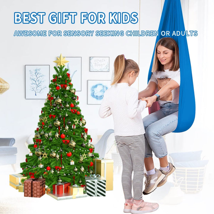 Sensory Swing for Kids and Adults with Special Needs Therapy Swing Cuddle Swing Indoor Outdoor Kids Swing Hammock for Child & with Autism, ADHD, Aspergers, Sensory Integration (Hardware Included)
