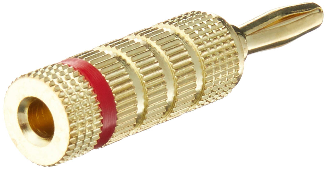 121821 24k Gold Plated Speaker Banana Plugs, Closed Screw Type (12 Pairs)